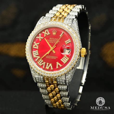 iced out rolex red|iced out Rolex for sale.